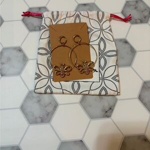 Elegant Gold Butterfly Hoop Earrings